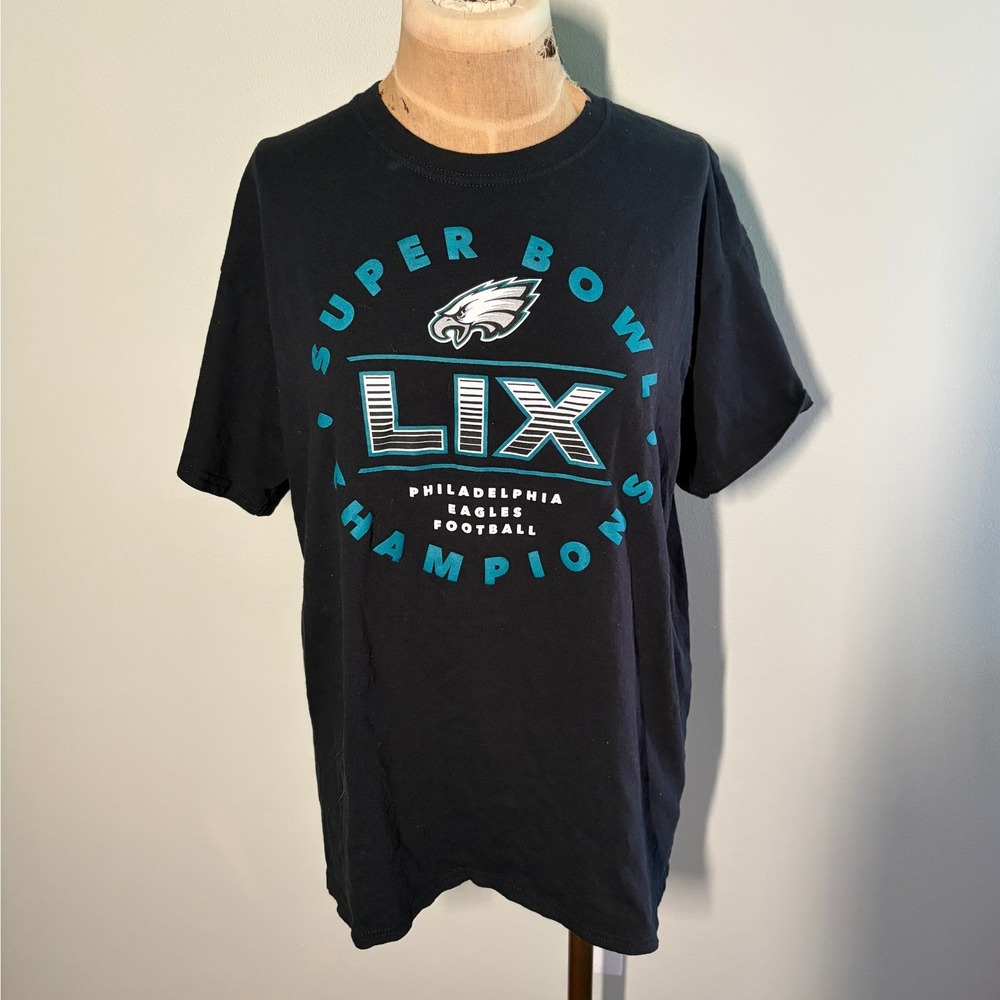 NFL Philadelphia Eagles Super Bowl LIX Champions Black T-Shirt Large